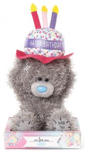 Nalle Happy Birthday på hatt, 15cm - Me To You (Miranda Nalle)