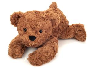 Liggande Teddybjörn, brun från Teddy Hermann säljs på Nalleriet.se
