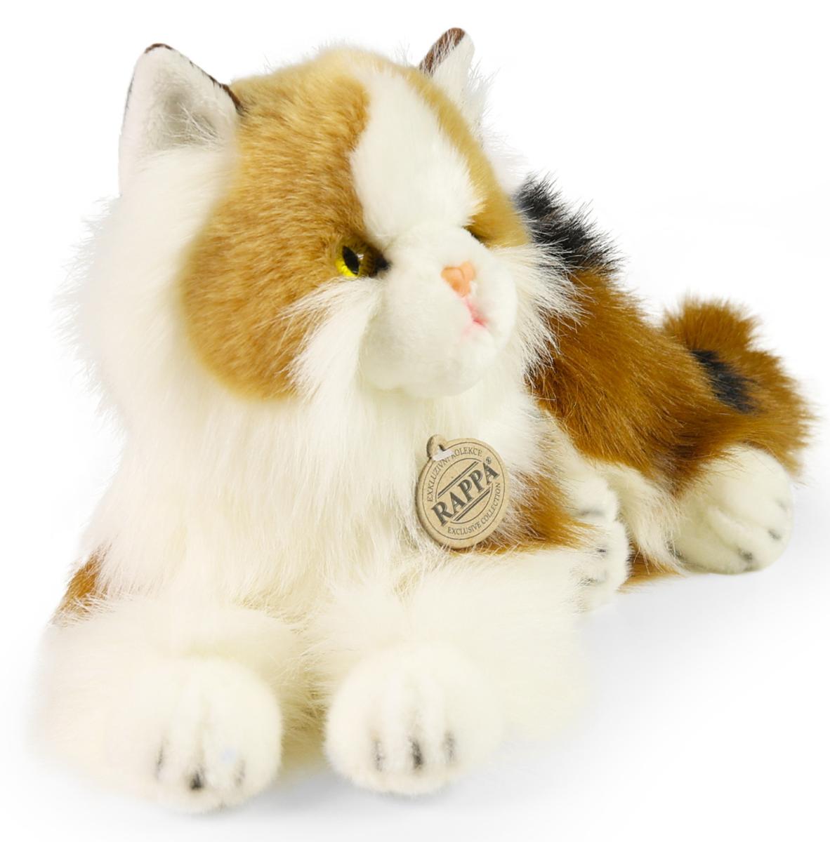 Katt Trefärgad (liggande) från Rappa Toys säljs på Nalleriet.se