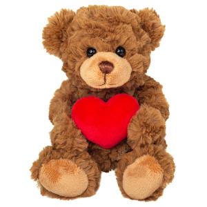 Brun nalle med hjärta från Teddy Hermann säljs på Nalleriet.se
