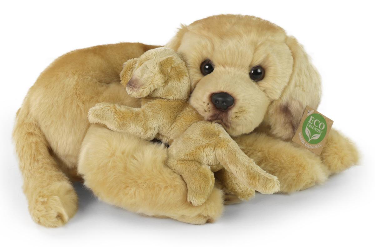 Golden Retriever med valp, 32cm, från Rappa Toys säljs på Nalleriet.se