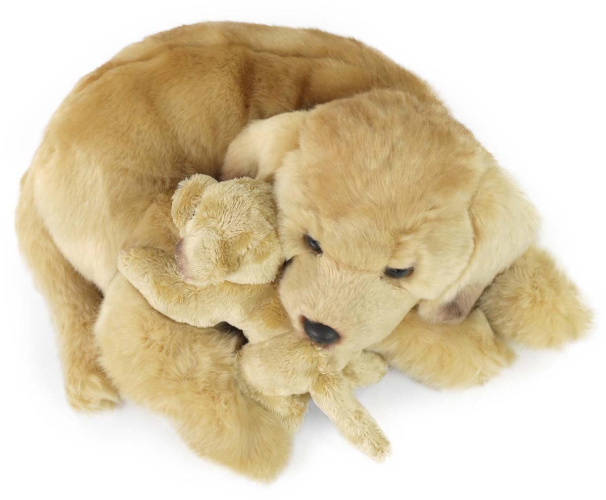 Golden Retriever med valp, 32cm, från Rappa Toys säljs på Nalleriet.se