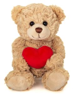 Beige nalle med hj&auml;rta fr&aring;n Teddy Hermann s&auml;ljs p&aring; Nalleriet.se