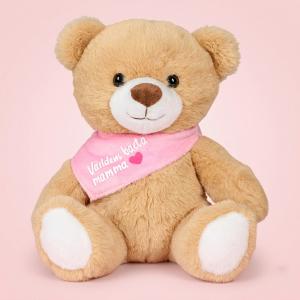 Nalle med rosa scarf, V&auml;rldens B&auml;sta Mamma