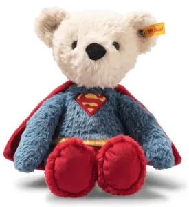 Superman Teddybj&ouml;rn, 29cm, Steiff s&auml;ljs p&aring; Nalleriet.se