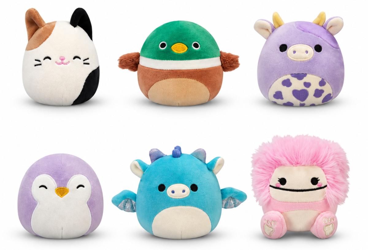 Squishmallows MallowMees – små, mjuka och klämbara Squishmallows med tyngd. Perfekta som fidget, sensorisk leksak och samlarfigur.