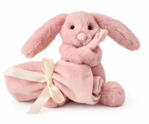 Kanin med snuttefilt, rosa, fr&aring;n Teddy Hermann s&auml;ljs p&aring; Nalleriet.se