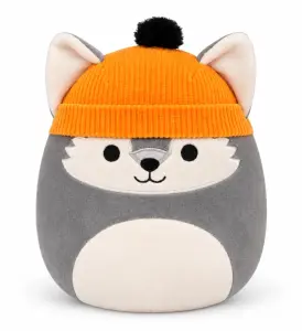 Squishmallows Halloween Willy gr&aring; varg med orange m&ouml;ssa 19 cm
