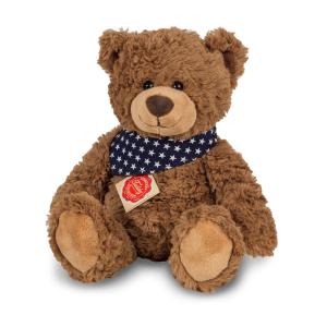 Teddybjörn med blå scarf från Teddy Hermann säljs på Nalleriet.se
