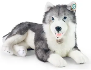 Husky, 60cm, liggande, fr&aring;n Rappa Toys s&auml;ljs p&aring; Nalleriet.se