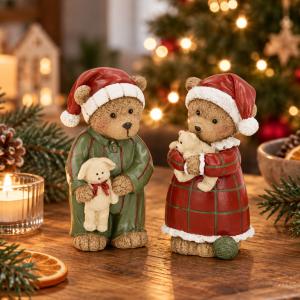 A lot decoration *F&Ouml;RBOKAS* Juldekoration Teddybj&ouml;rnar i Pyjamas, 2-set - A Lot Decoration