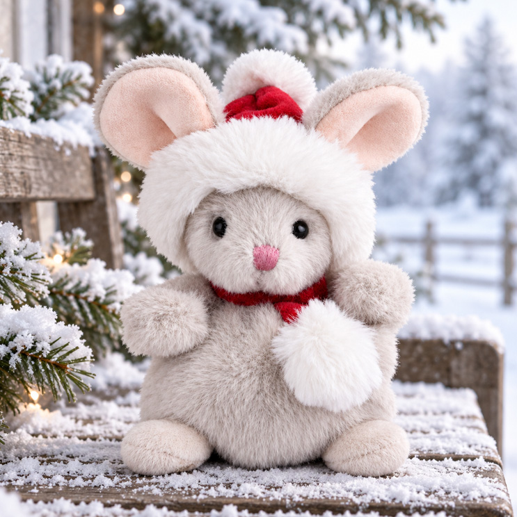 Baby Mousy X-mas, 15cm, från Bukowski Design säljs på Nalleriet.se