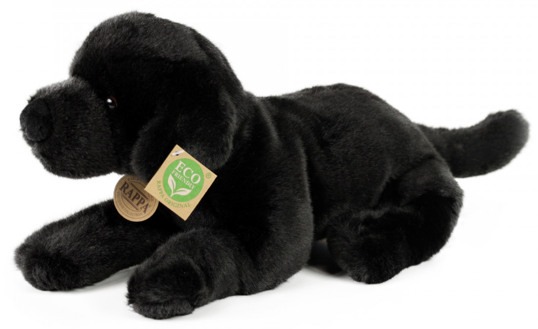 Labrador, svart (liggande) frn Rappa Toys sljs p Nalleriet.se