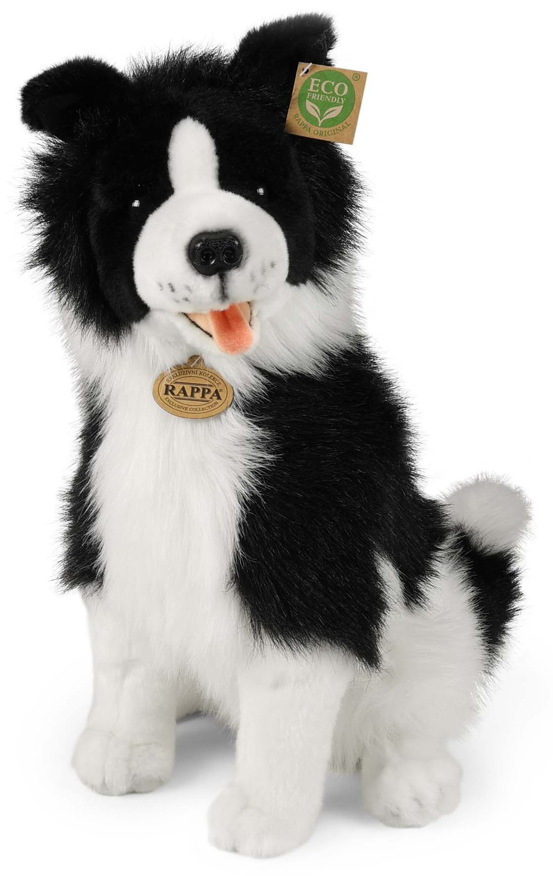 Border Collie sittande, 40cm, från Rappa Toys säljs på Nalleriet.se
