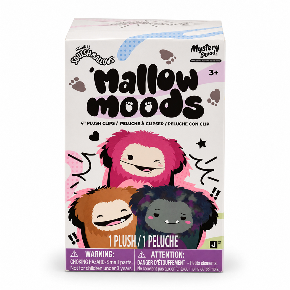 Squishmallows Mallow Moods Mystery Bigfoot med clip 10 cm