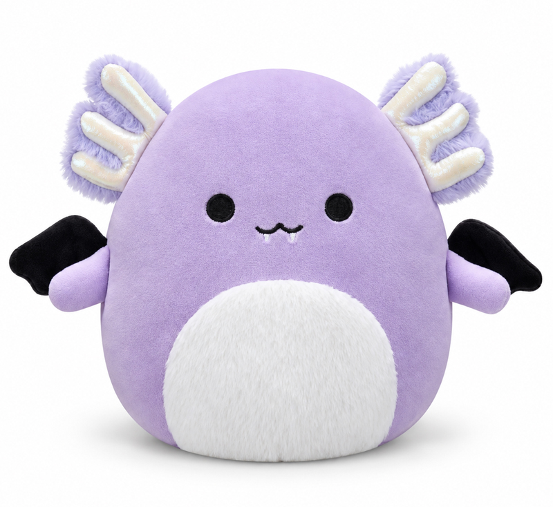 Squishmallows Halloween Monica lila axolotl med fladdermusvingar 19 cm