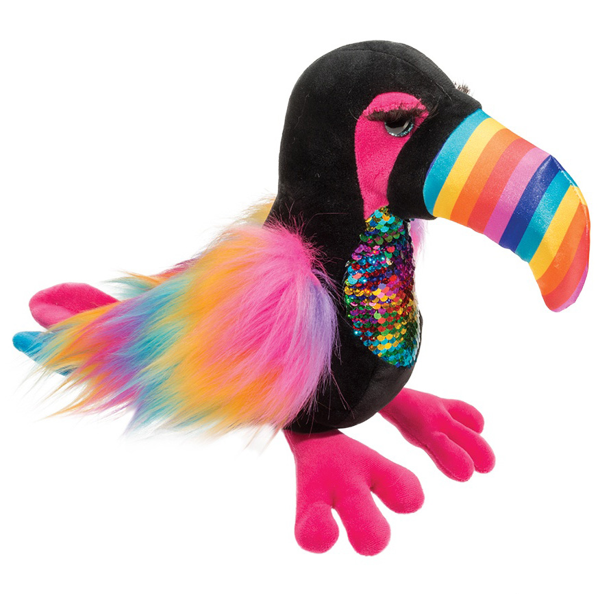 Rainbow Fuzzle Roxanne, Tucanfågel, från Douglas mjukisdjur säljs på Nalleriet.se