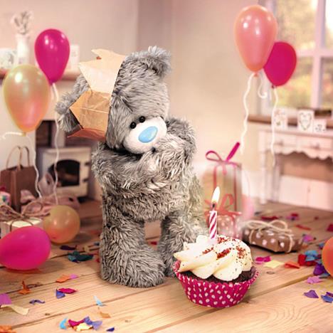3D-Kort (Födelsedag), Nalle med cupcake - Me To You