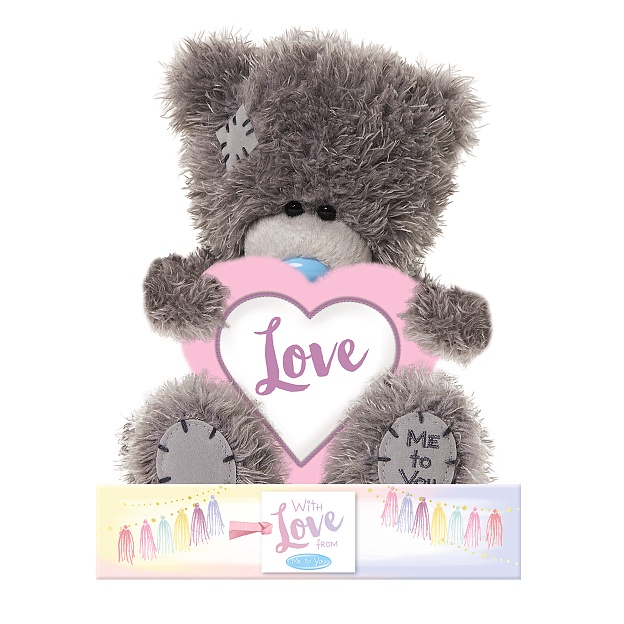 Nalle med rosa/vitt hjärta &quot;Love&quot;, 15cm - Me to you