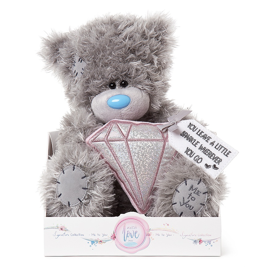 Nalle med diamant A sparkle, 20cm