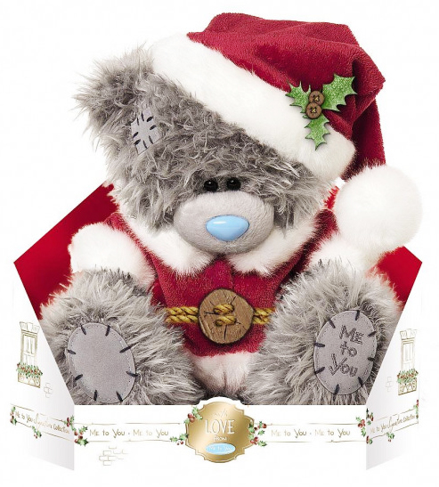 Nalle i tomtedräkt, 20cm