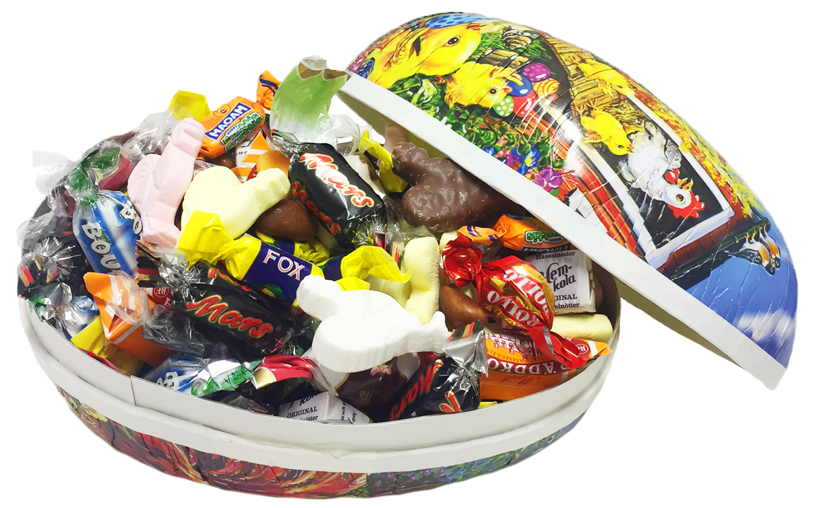 Påskägg med 1,2kg godis!