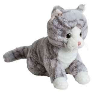 Mollis Grsprcklig Katt, 20 cm - Molli Toys | Nalleriet.se