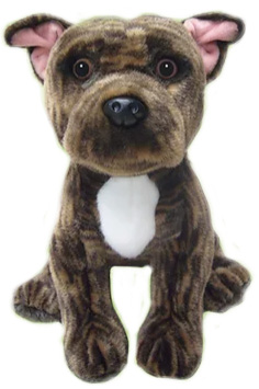 Staffordshire Bull Terrier (Brindle) frn Faithful Friends mjukisdjur sljs p Nalleriet.se