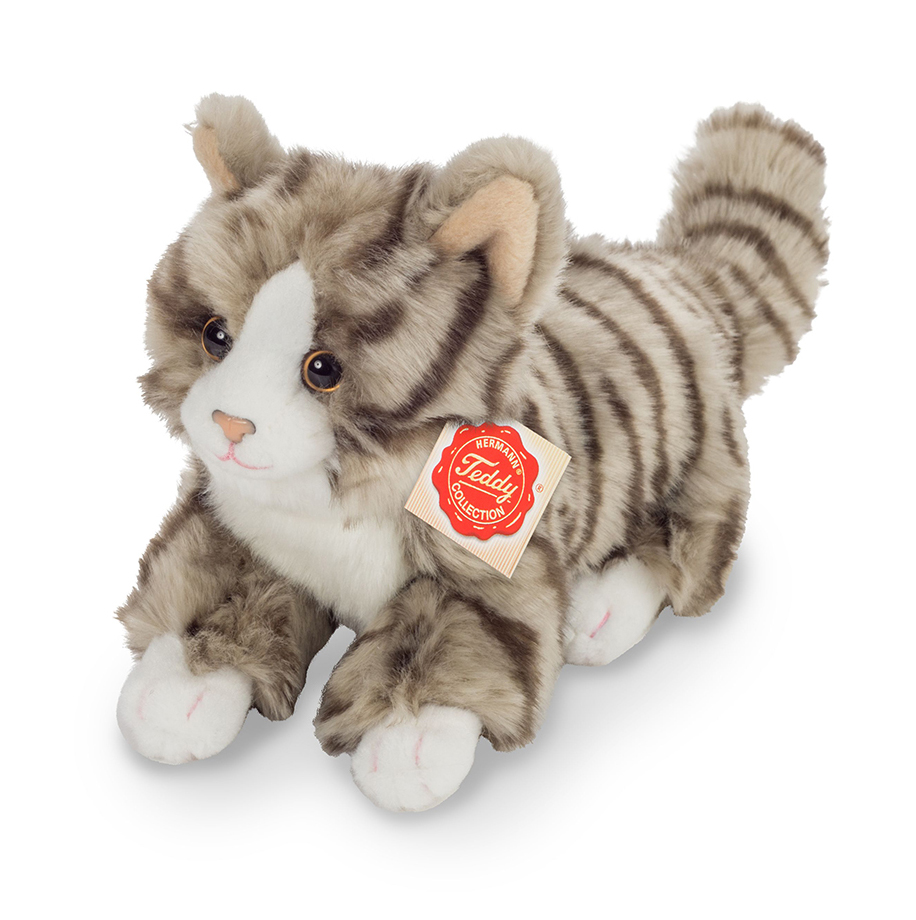 Katt, grårandig (18cm) från Teddy Hermann säljs på Nalleriet.se