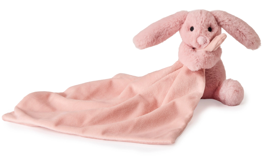 Kanin med snuttefilt, rosa, från Teddy Hermann säljs på Nalleriet.se