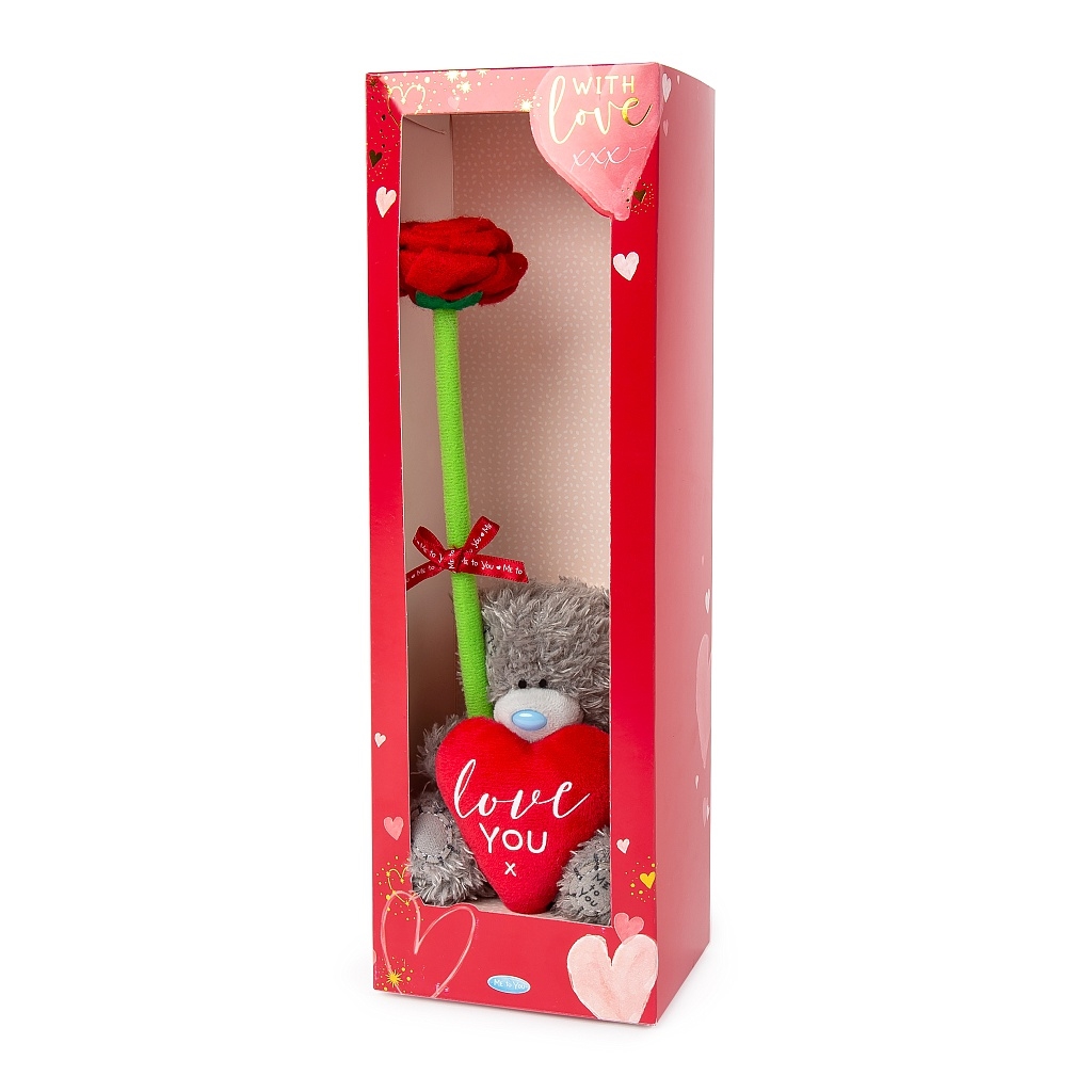 Nalle 10cm med hjärta och ros (presentask), Me to you (Miranda nalle) säljs på Nalleriet.se