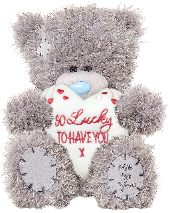 Nalle So lucky to have you på vitt hjärta, 15cm - Me To You