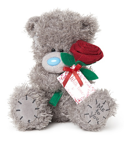 Nalle med rd ros, 15cm - Me To You