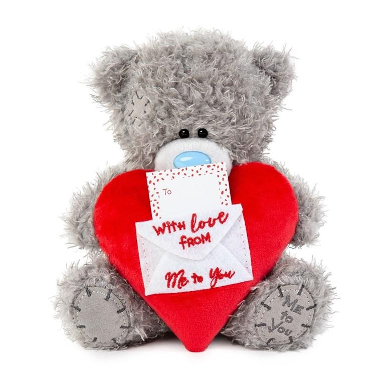 Nalle med hjärta och litet kort, 15cm - Me to you