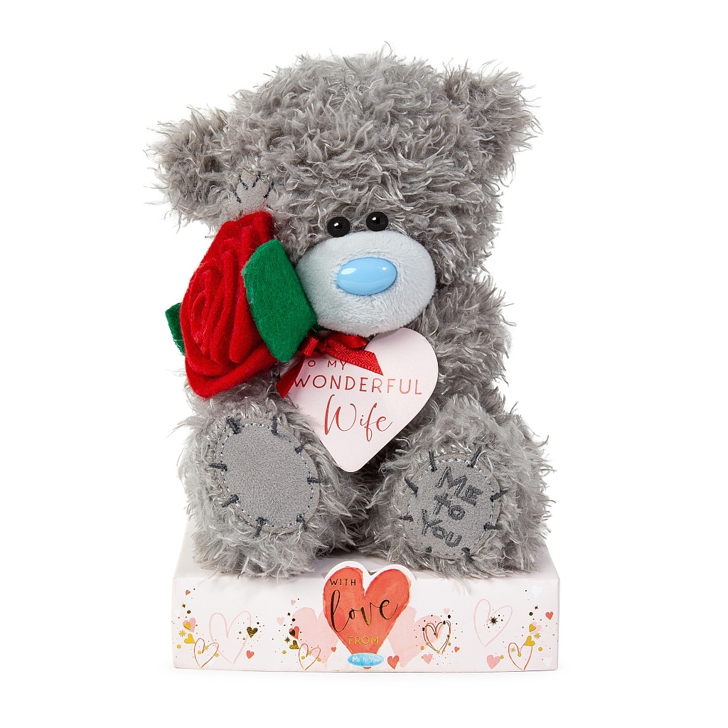 Nalle med ros "Wonderful Wife", 15cm - Me to you
