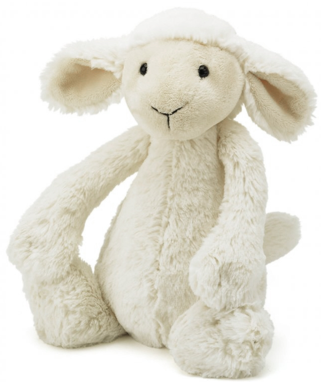 Bashful Lamm (vit), 18cm frn Jellycat