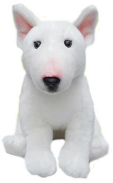 Bullterrier (vit), frn Faithful Friends mjukisdjur sljs p Nalleriet.se