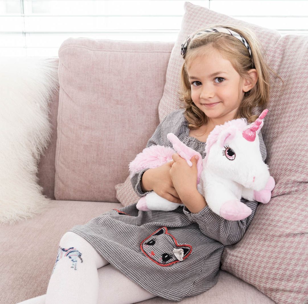 Värmenalle Enhörningen Pegasus från Habibi Plush (micronalle) säljs på Nalleriet.se