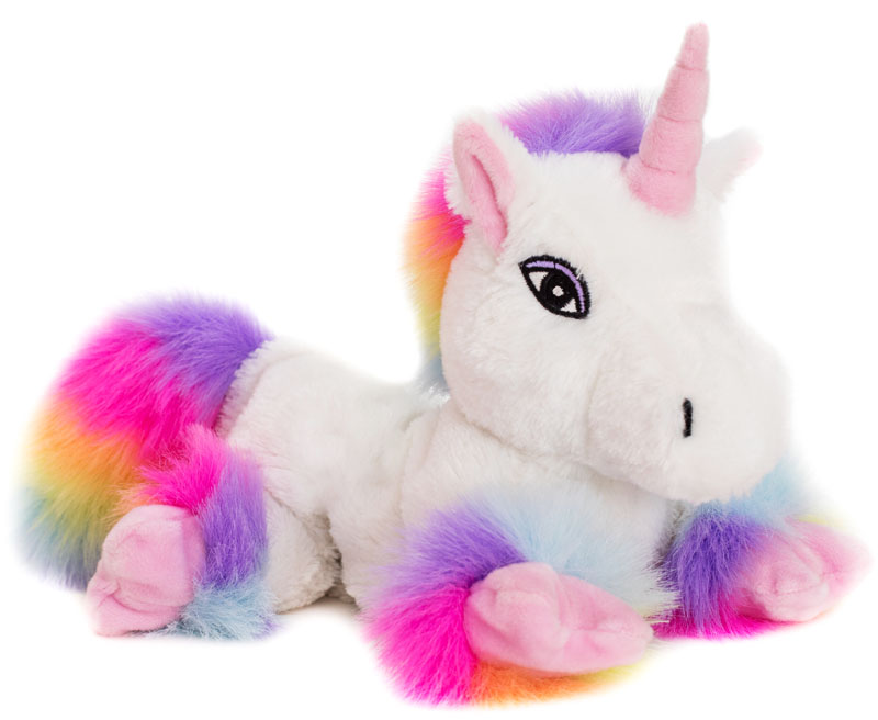 Enhörningen Rainbow från Habibi Plush (micronalle) säljs på Nalleriet.se