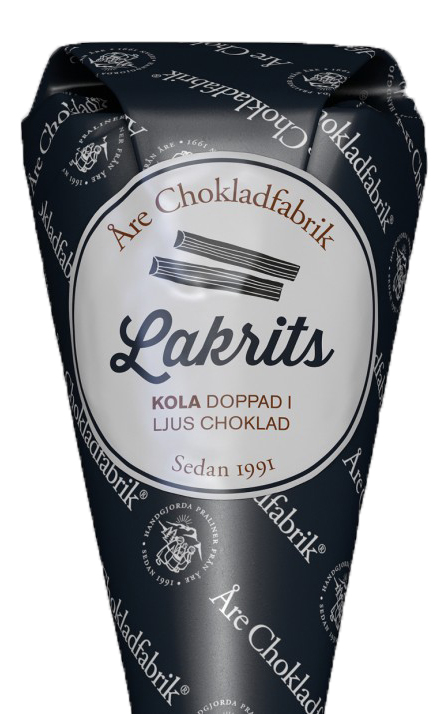 Smarrig Lakritschokladkola i strut från Åre Chokladfabrik