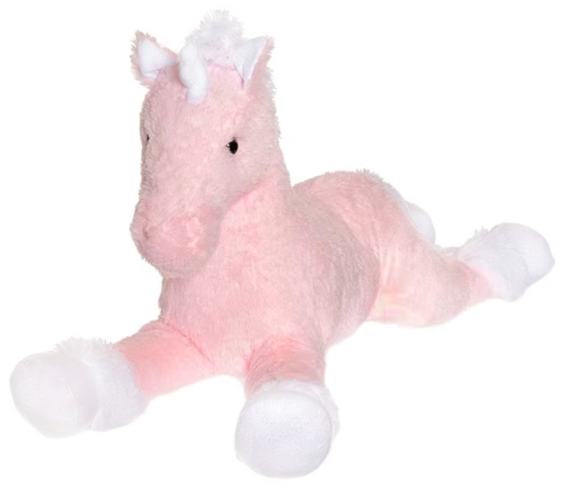 Liggande Enhörning rosa/vit, 100cm från Teddykompaniet