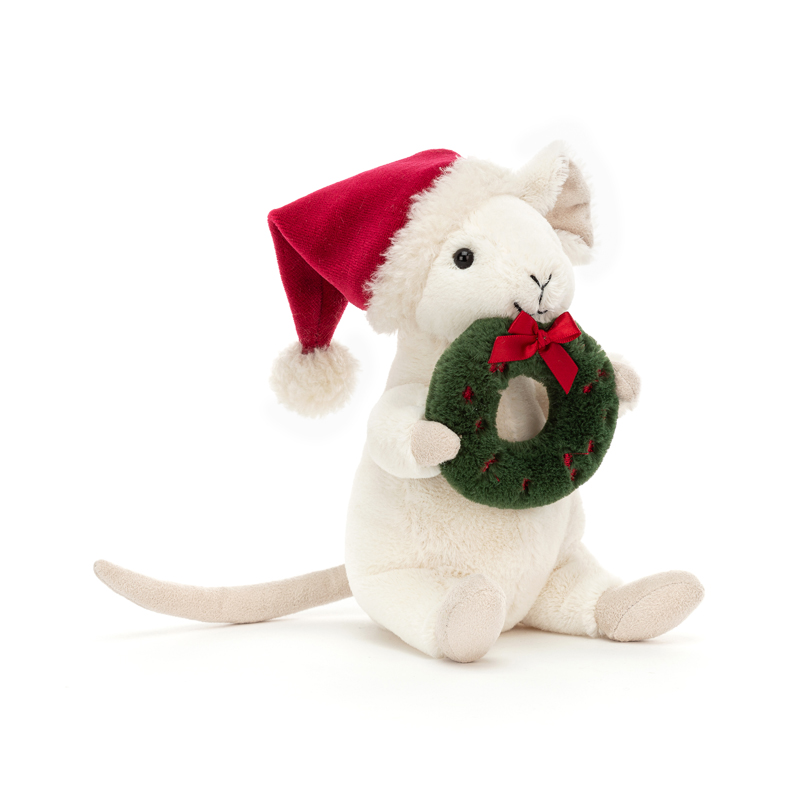 Merry Mouse med julkrans frn Jellycat