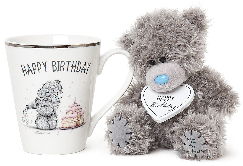 Presentset Nalle + Mugg Happy Birthday