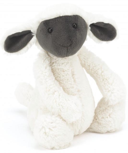 Jellycat UTGÅTT Bashful Lamm (svart mask), 31cm - Jellycat