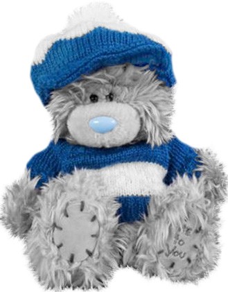 Nalle med blå tröja och mössa,, Me to you (Miranda nalle) säljs på Nalleriet.se