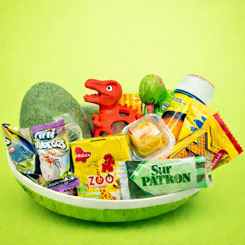 Dino med skoj och godis (18cm) 