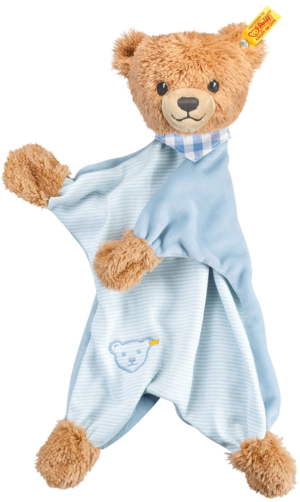 Snuttefilt nalle blå, sleep well, 28cm, Steiff nalle säljs på Nalleriet.se