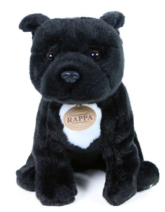 Staffordshire Bull Terrier (svart) från Rappa Toys säljs på Nalleriet.se