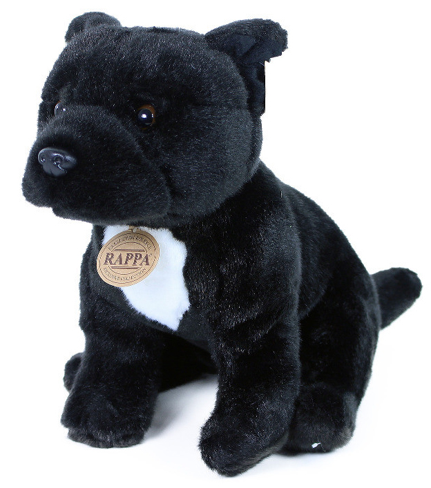 Staffordshire Bull Terrier (svart) från Rappa Toys säljs på Nalleriet.se